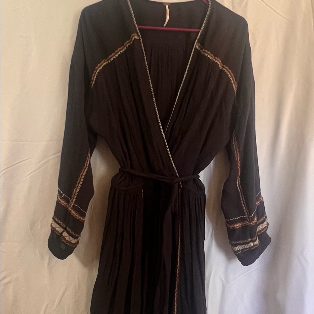 Free People Dark Blue Textured Garment